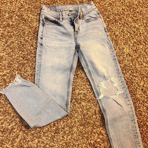 American Eagle Outfitters Light Blue Straight Leg Jeans